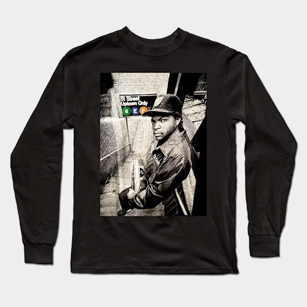 Ice cube old pose Long Sleeve T-Shirt by BLACKLEAF